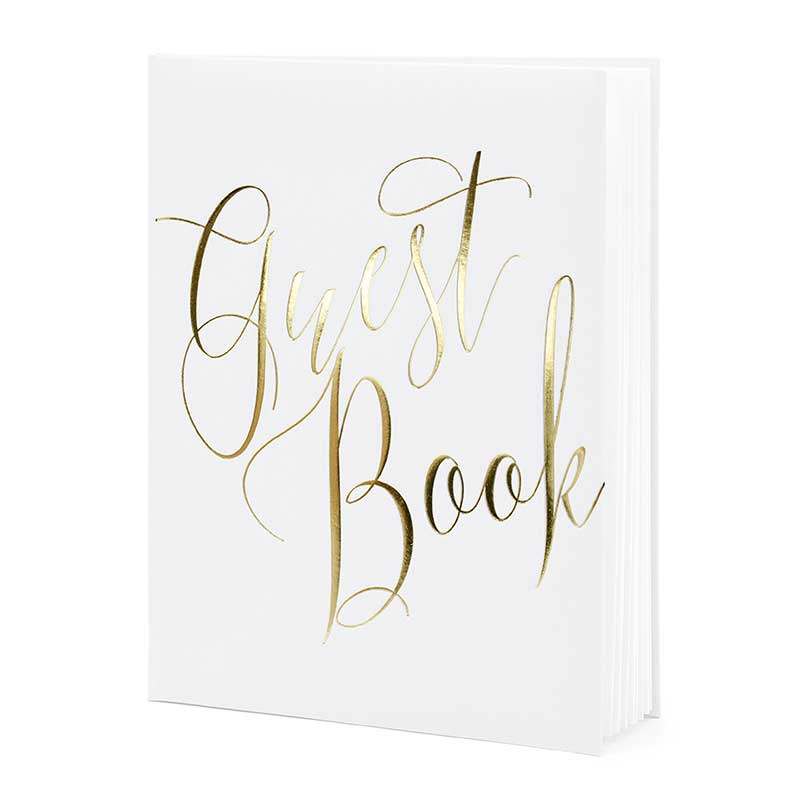 Gästbok Gold & White 