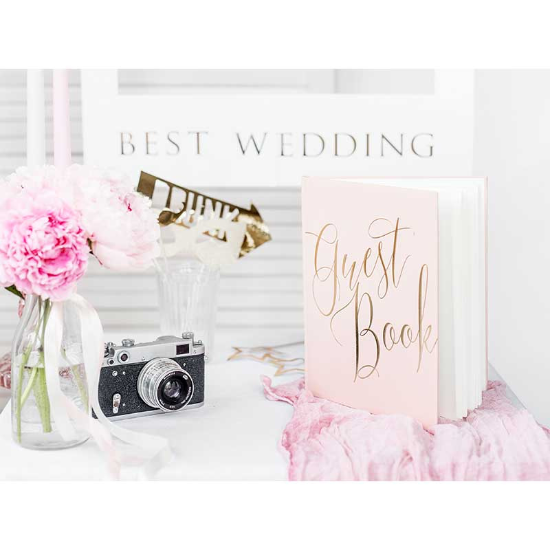 Gästbok Gold & White 
