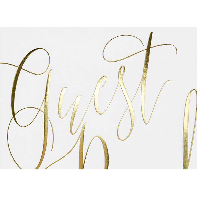 Gästbok Gold & White 