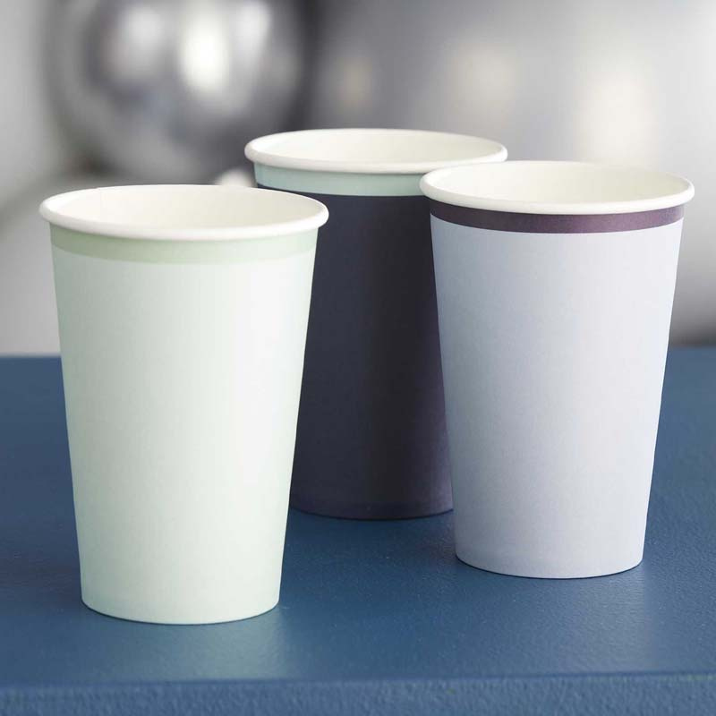 Pappermuggar marinblå mintgröna