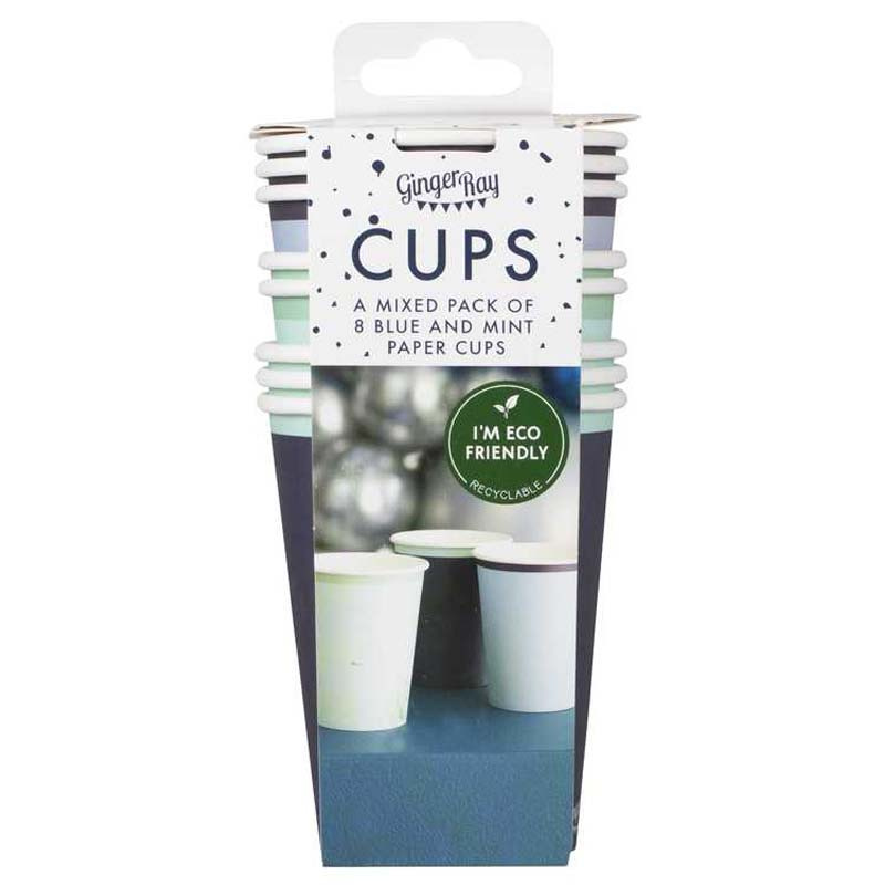 Pappermuggar marinblå mintgröna