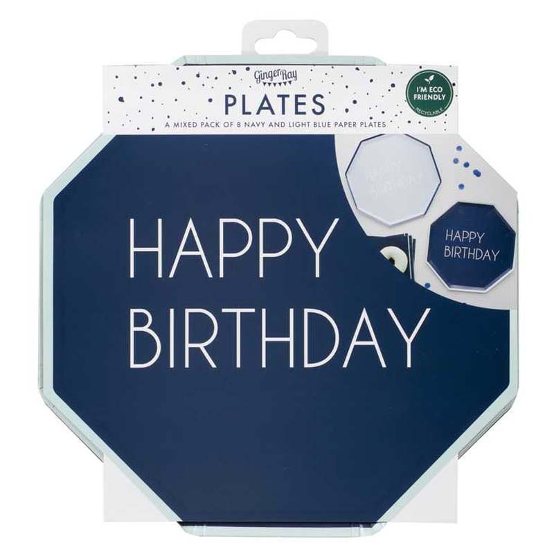 Papperstallrikar Marinblå Ljusblå