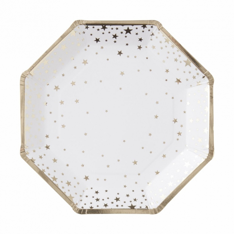 Tallrikar Metallic Star Guld 