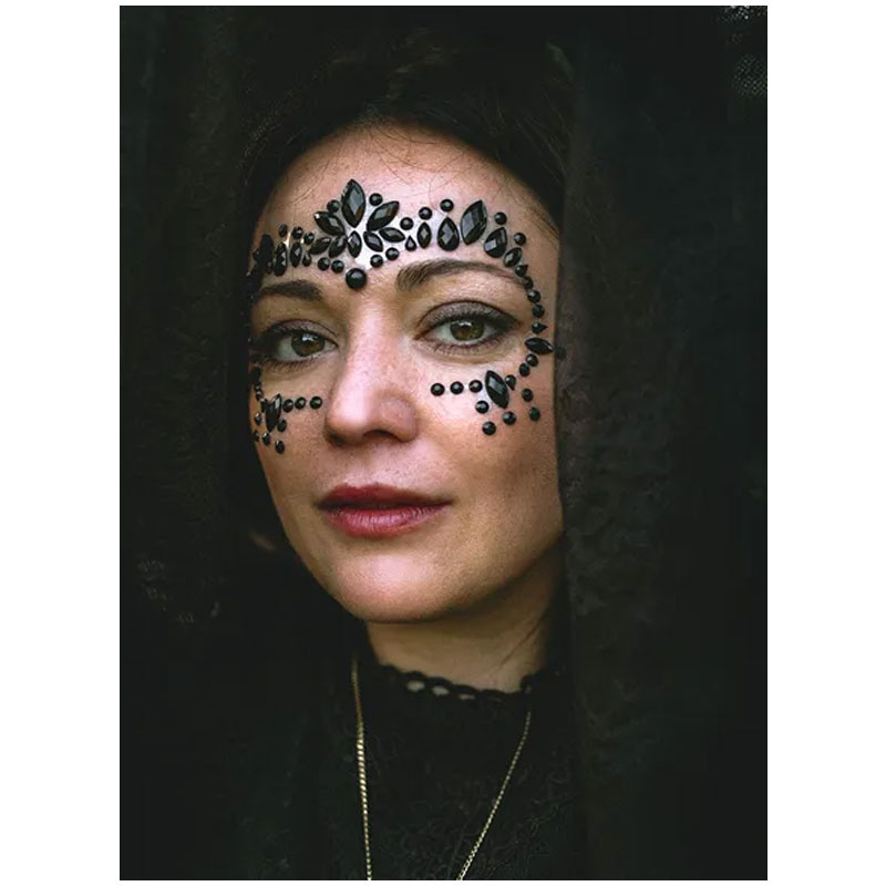 Ansiktspärlor Princess Svarta 