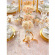 Bordslöpare Organza Leaf Guld Bordslöpare Organza Leaf Guld