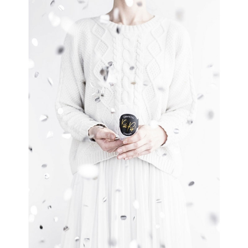 Konfetti push pop Silver