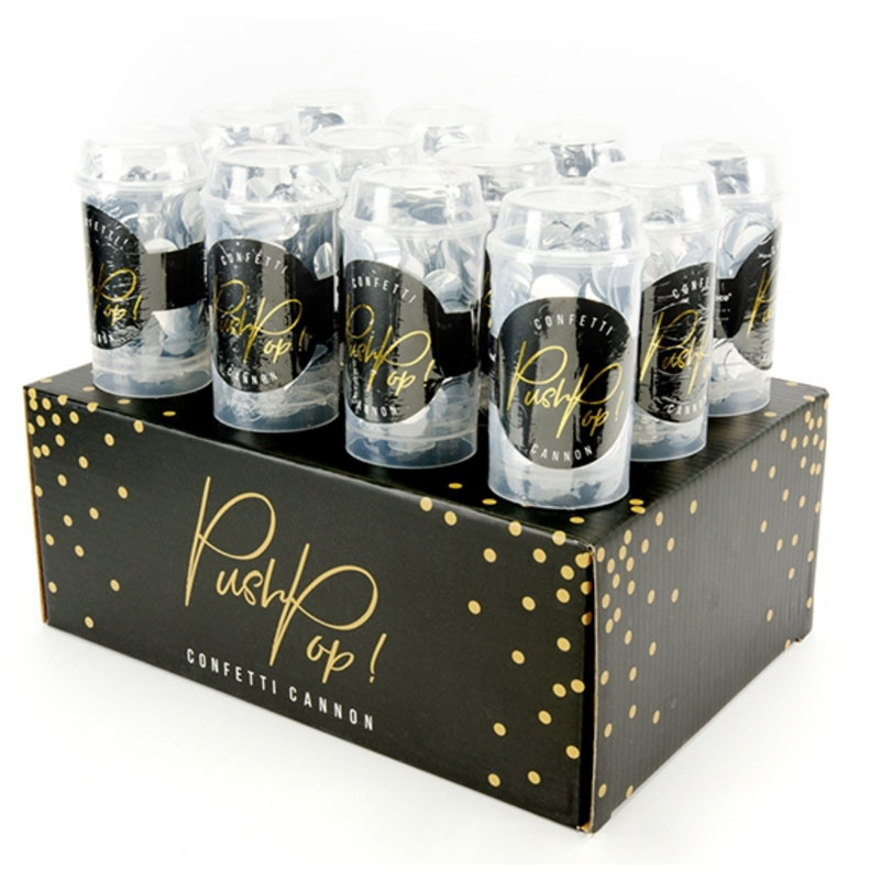 Konfetti push pop Silver