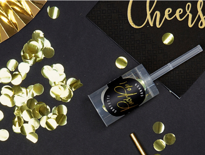 Konfetti push pop guld