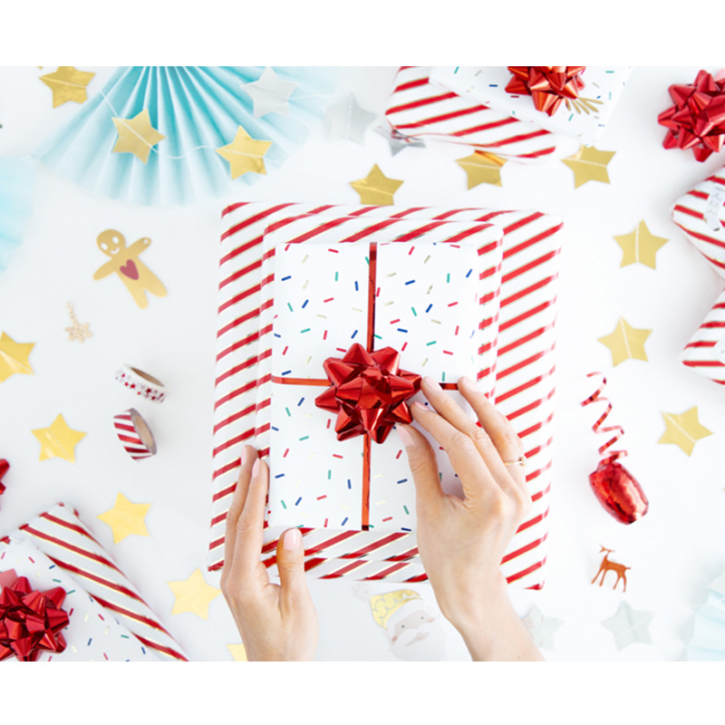 Presentsnöre och rosetter Röd