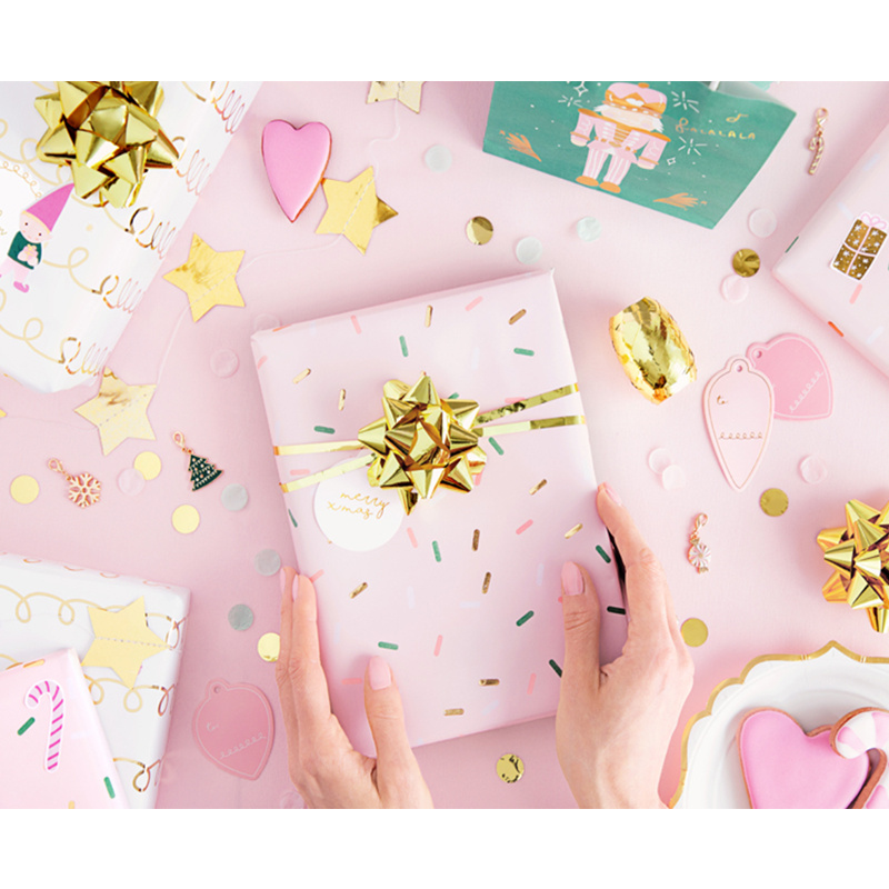 Presentsnöre och rosetter Guld