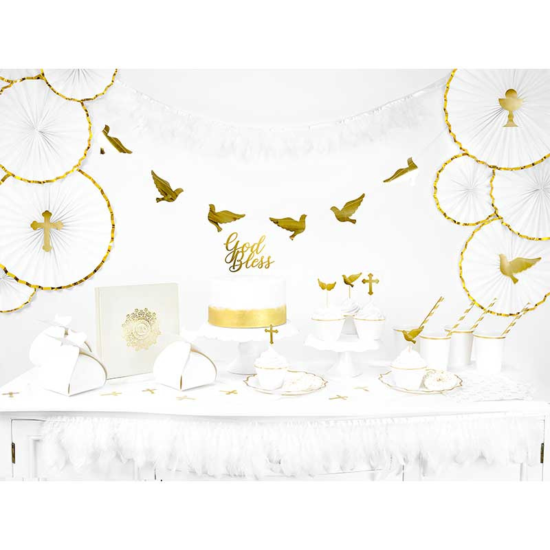 Dekorationrosetter Guld & Vit