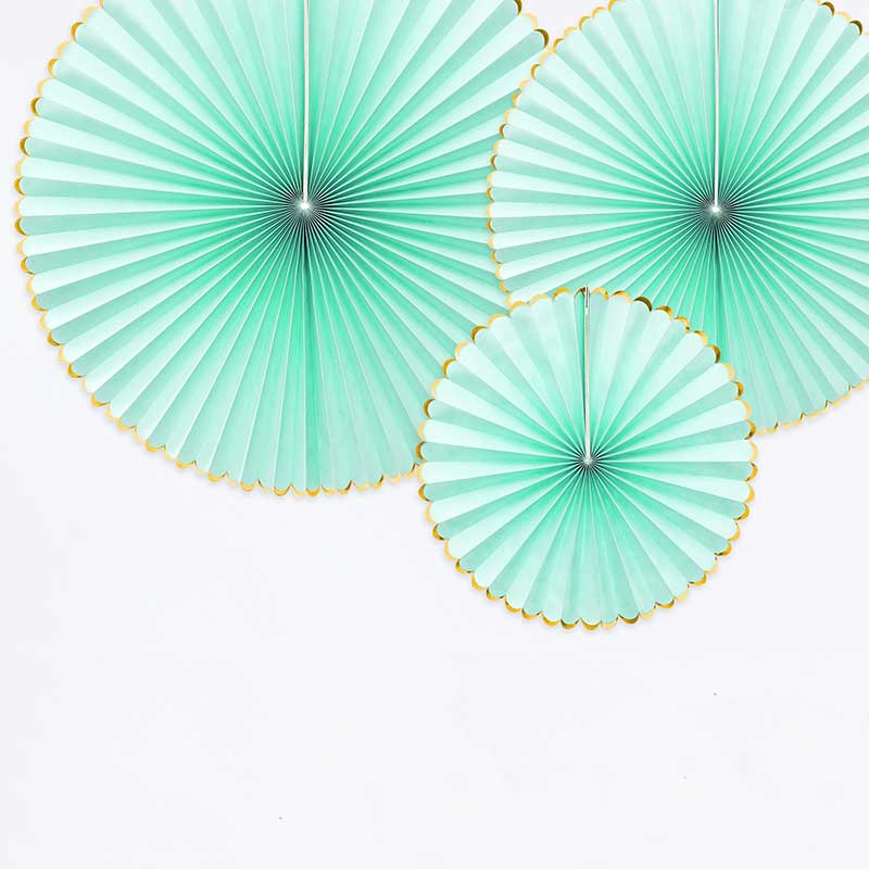 Dekorationsrosetter Mintgrön & Guld