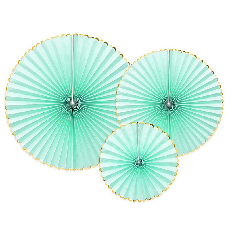 Dekorationsrosetter Mintgrön & Guld