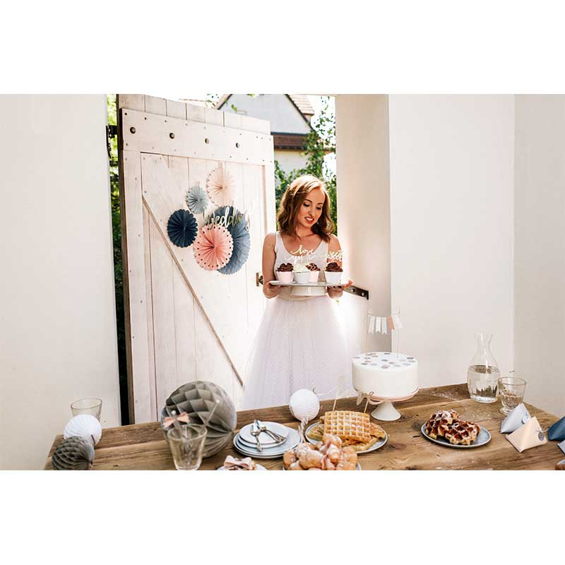 Dekorationsrosetter Grå & Rosa