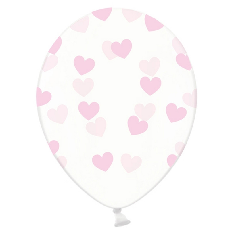 Ballonger Transparent Rosa Hjärtan