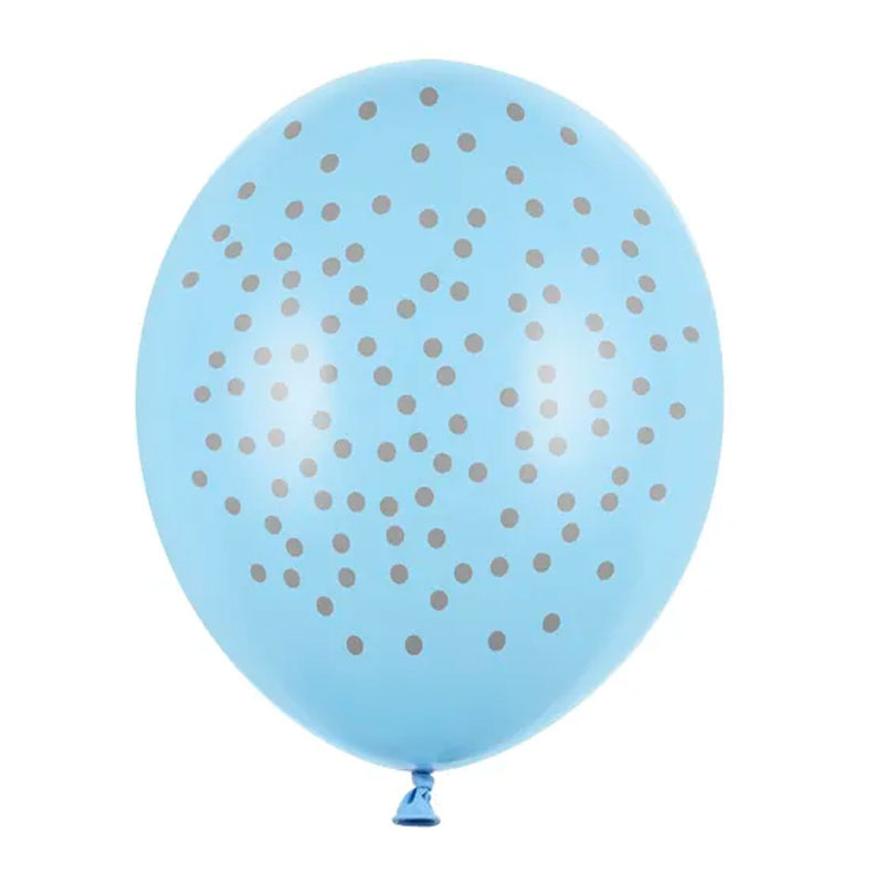 Latexballong Blå med guldprickar