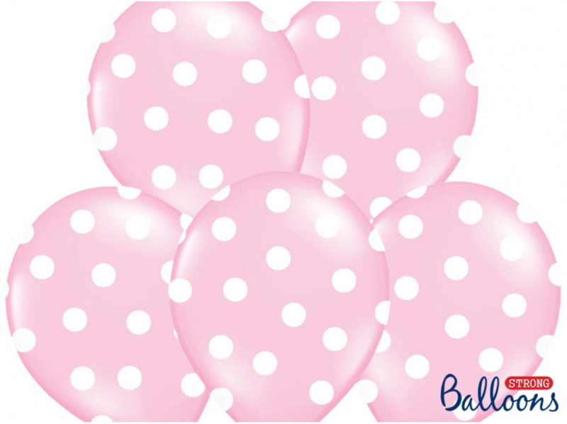 Ballonger Rosa med vita Prickar