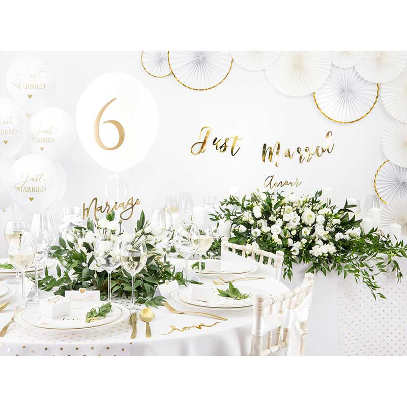 Ballong Just Married White & Gold
