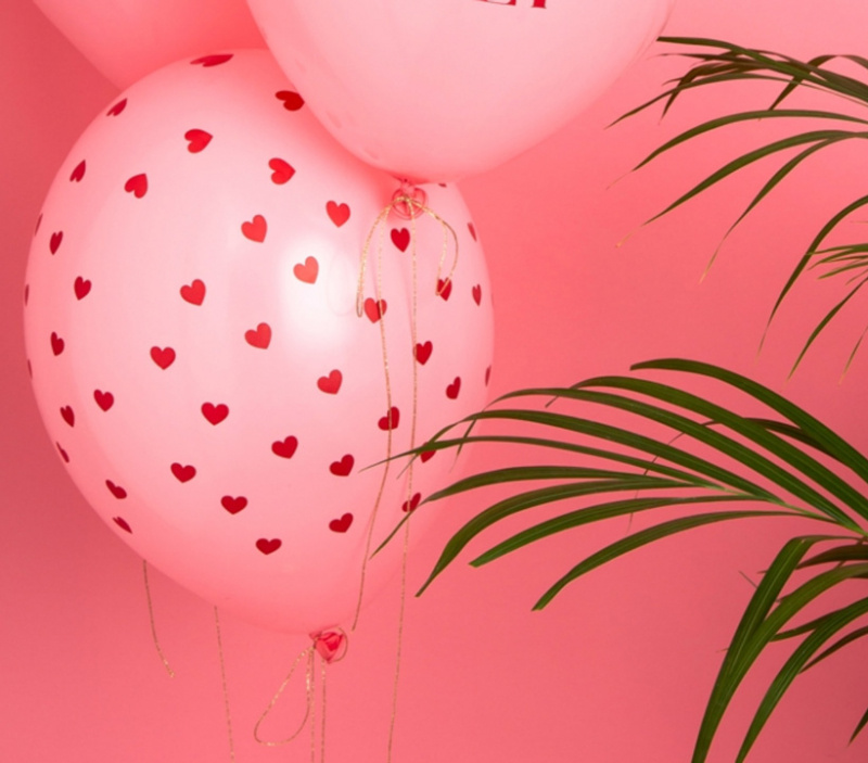 Ballonger Rosa med hjärtan