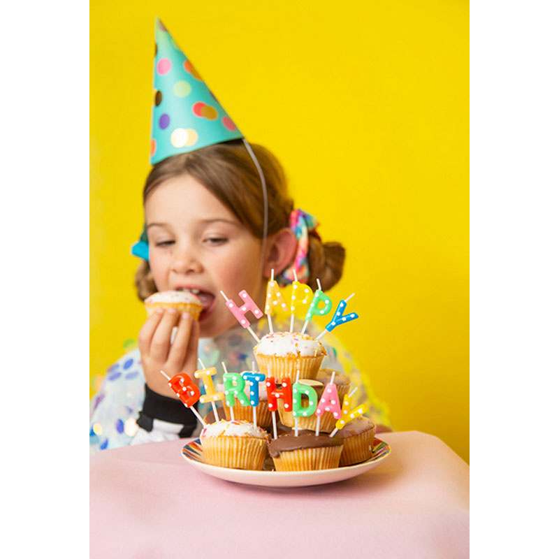 Tårtljus Happy Birthday Rainbow