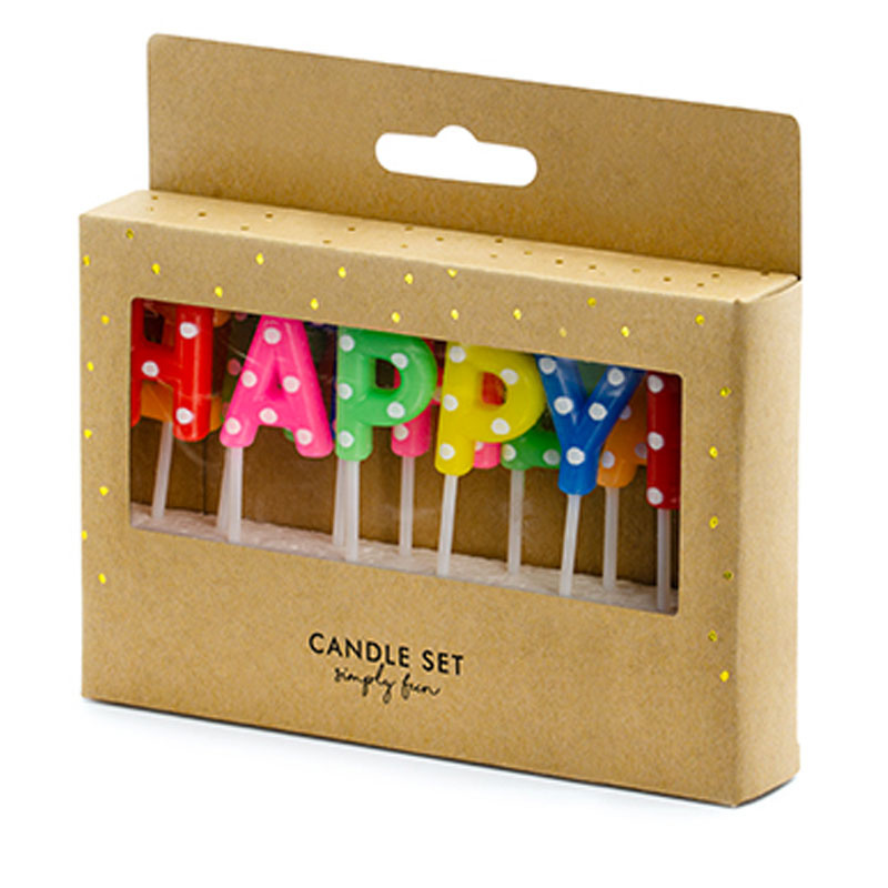 Tårtljus Happy Birthday Rainbow