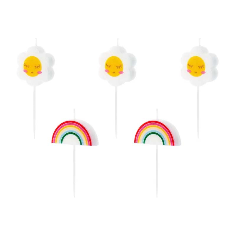 Tårtljus Regnbågar & Blommor