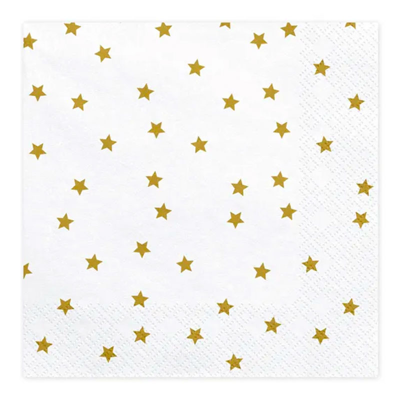 Servetter med guldstjärnor