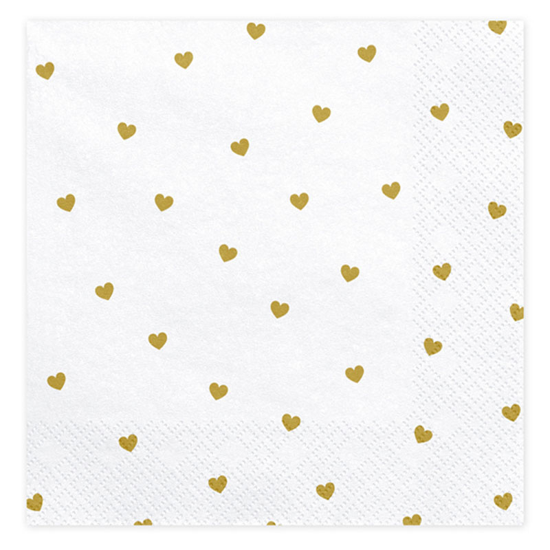 Servetter Hjärtan Guld 