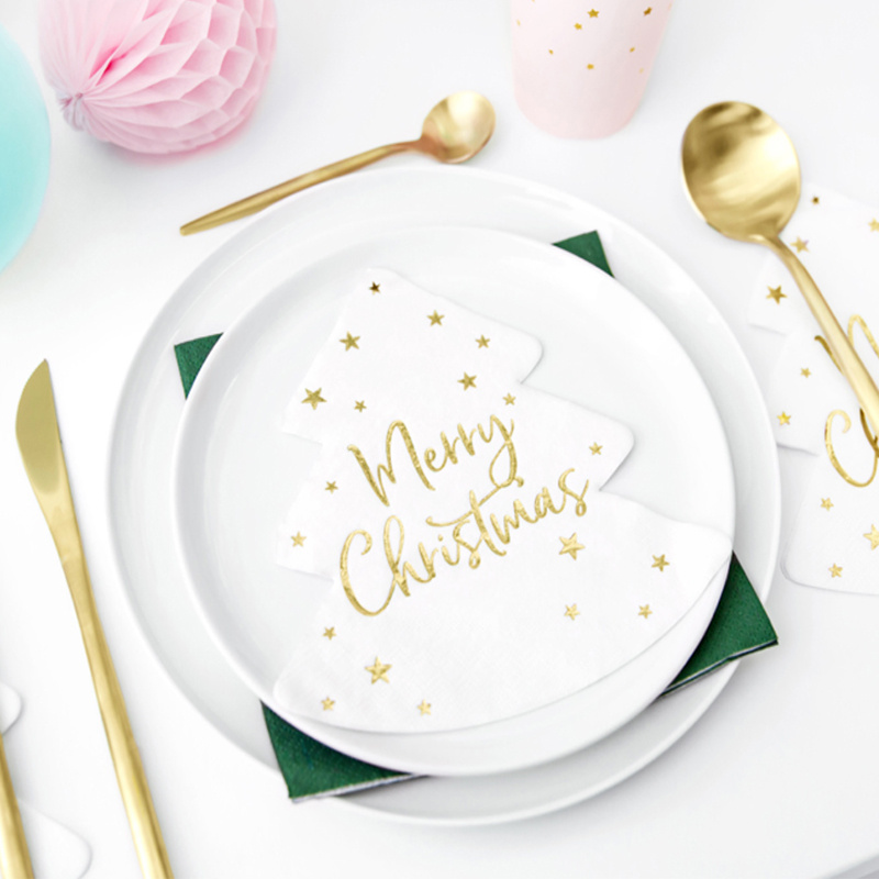 Servetter Julgran Merry Christmas