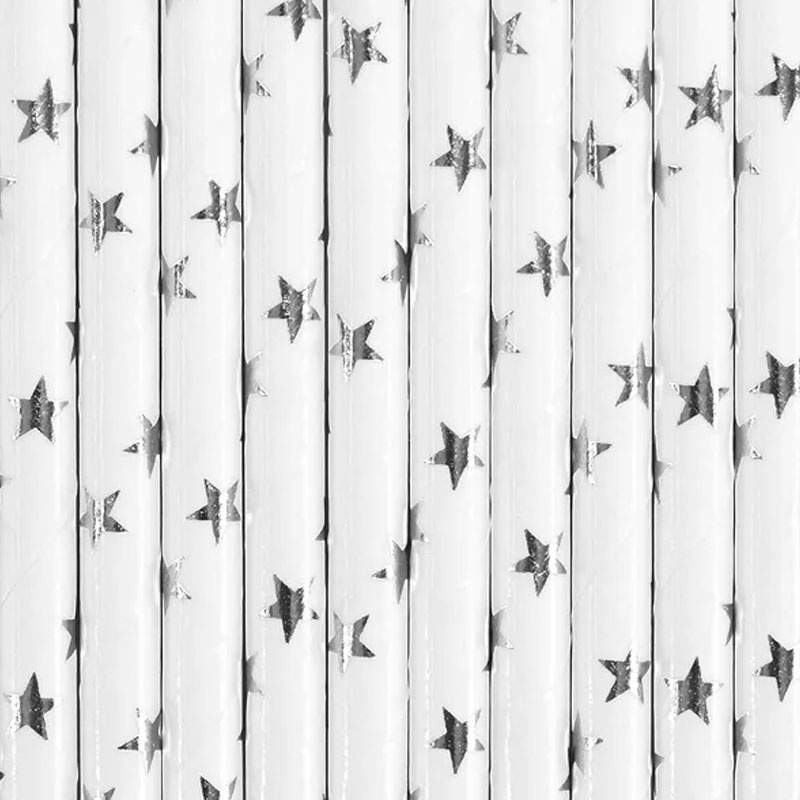 Pappersugrör Silverstjärnor