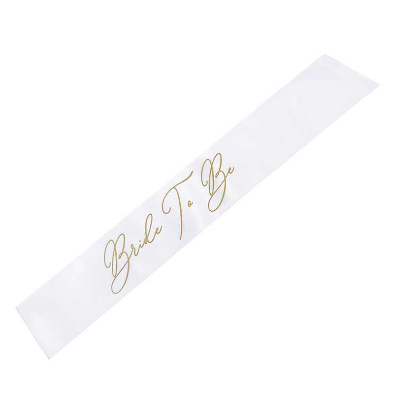 Ordensband Bride To Be Vit & Guld