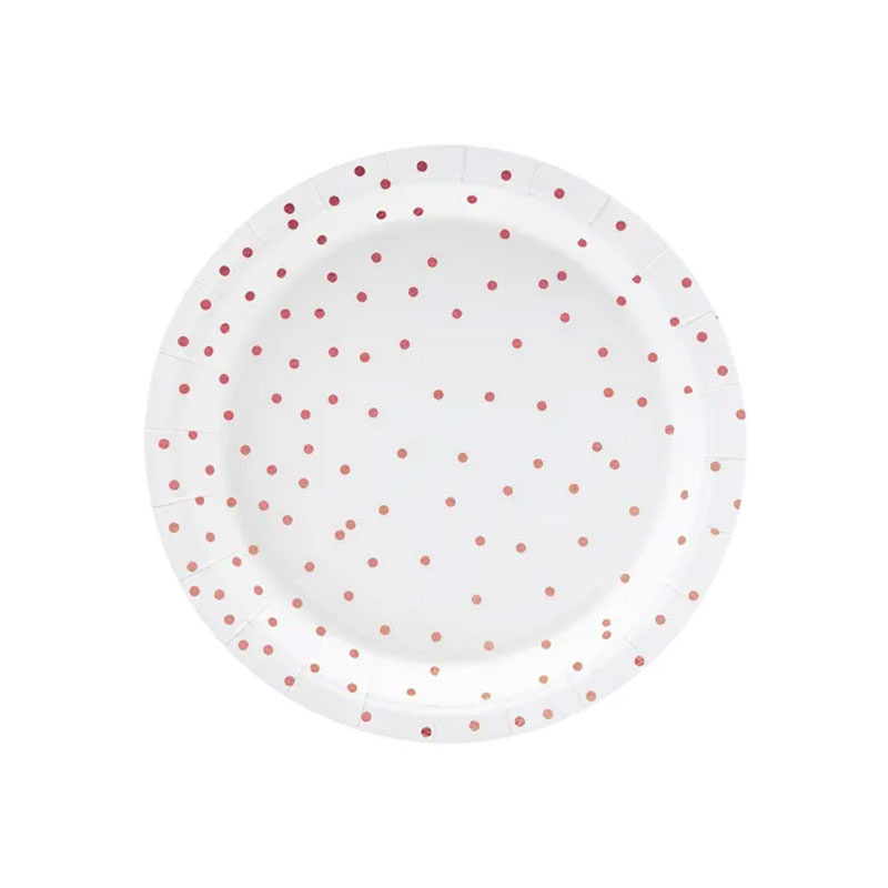 Assietter med prickar Roséguld