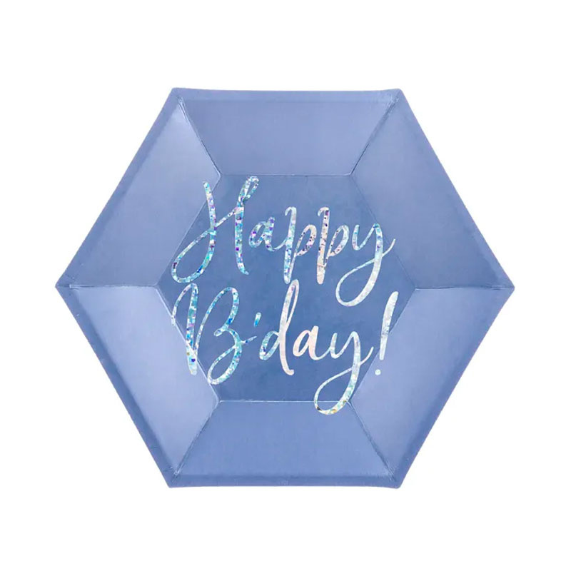 Assietter Happy Birthday Blå