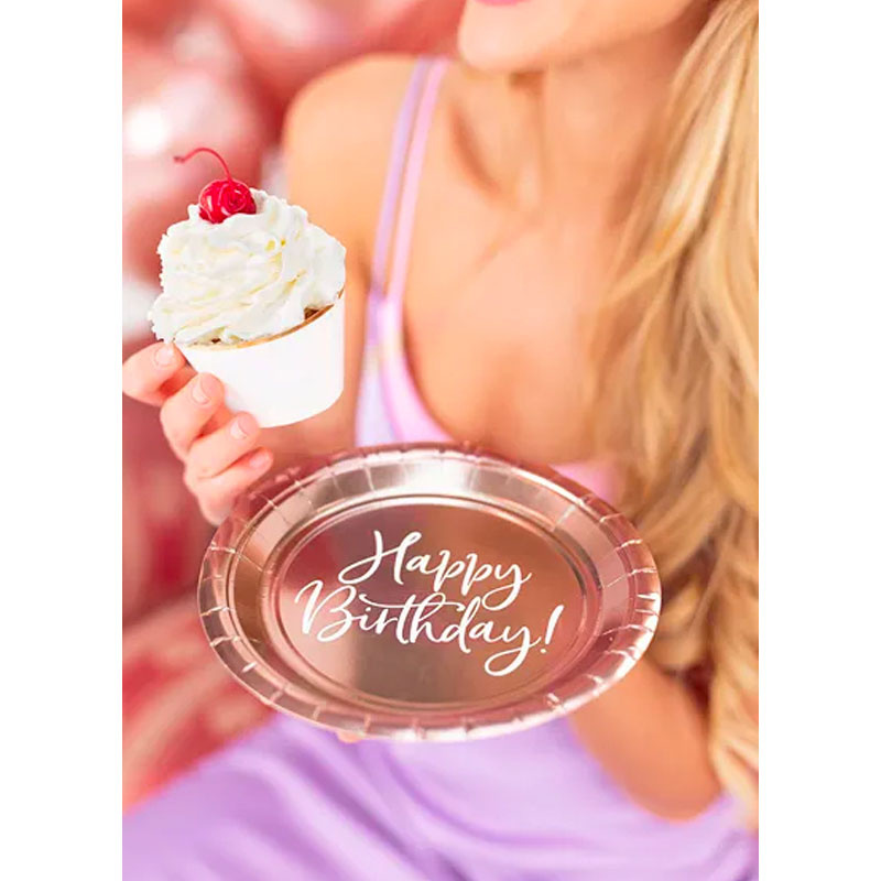 Assietter Happy Birthday Roséguld