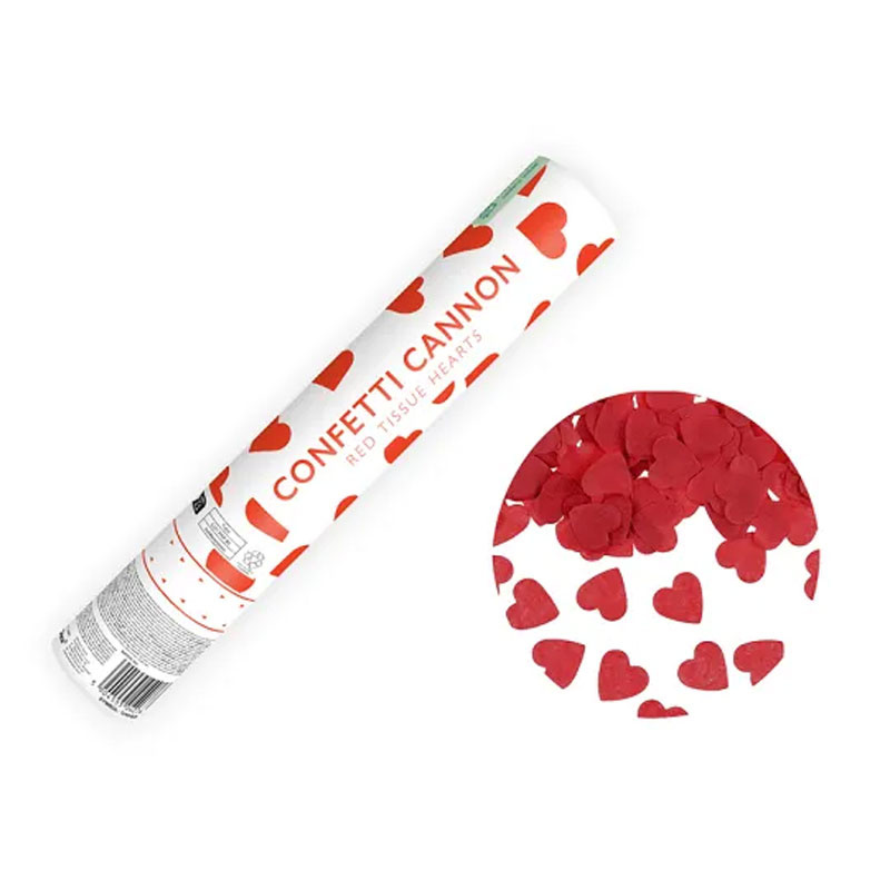 kONFETTIKANON RÖDA HJÄRTAN