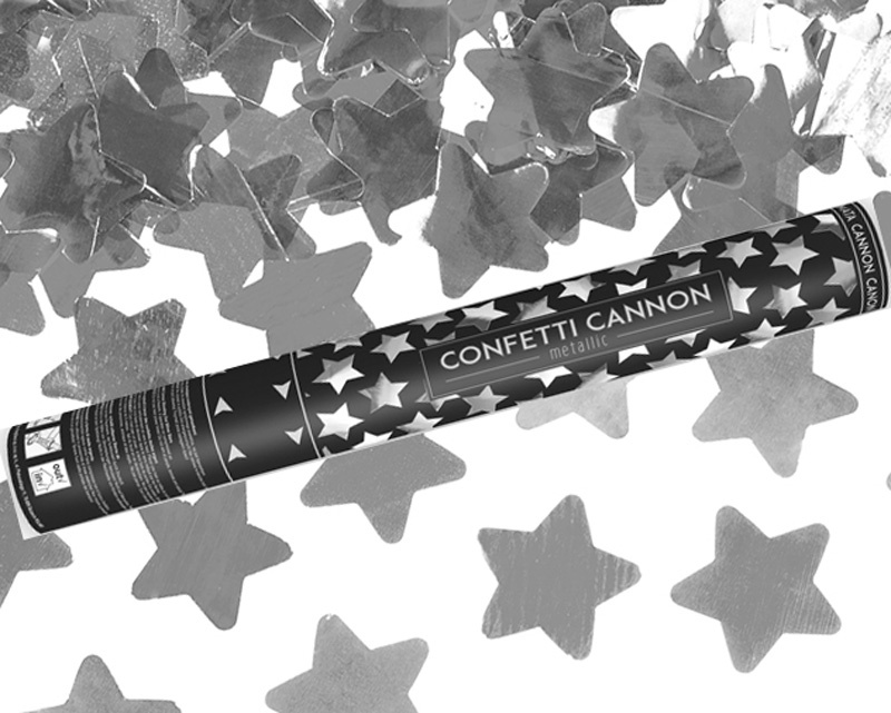 Konfettibomb stjärnor Silver