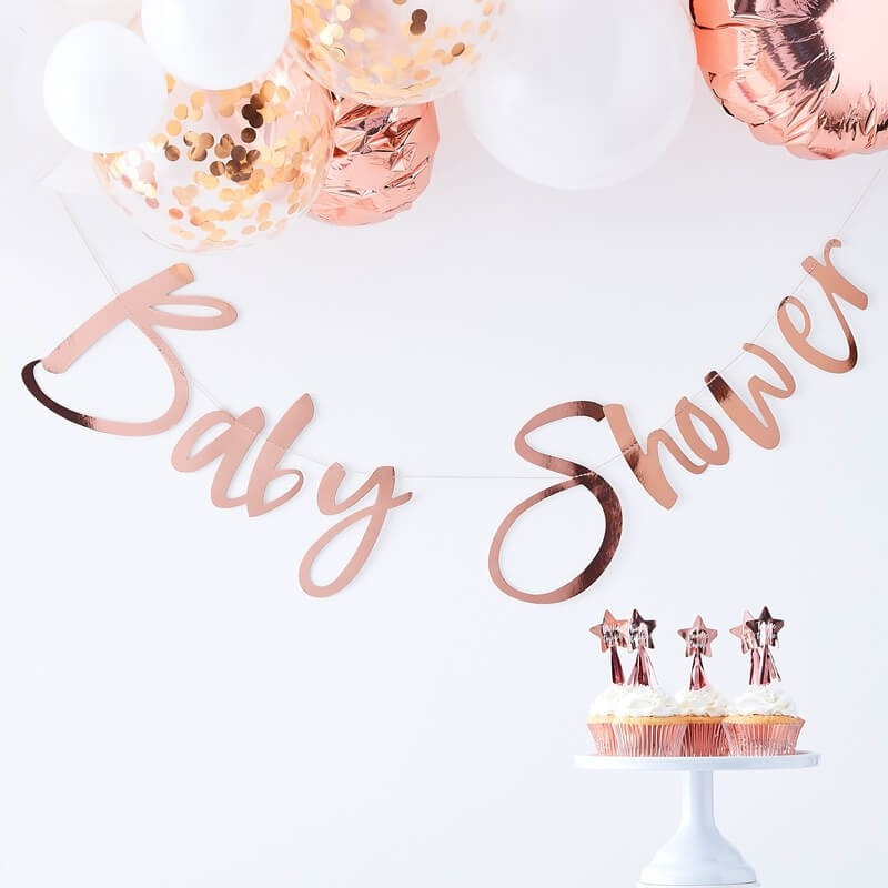 Girlang Babyshower roséguld
