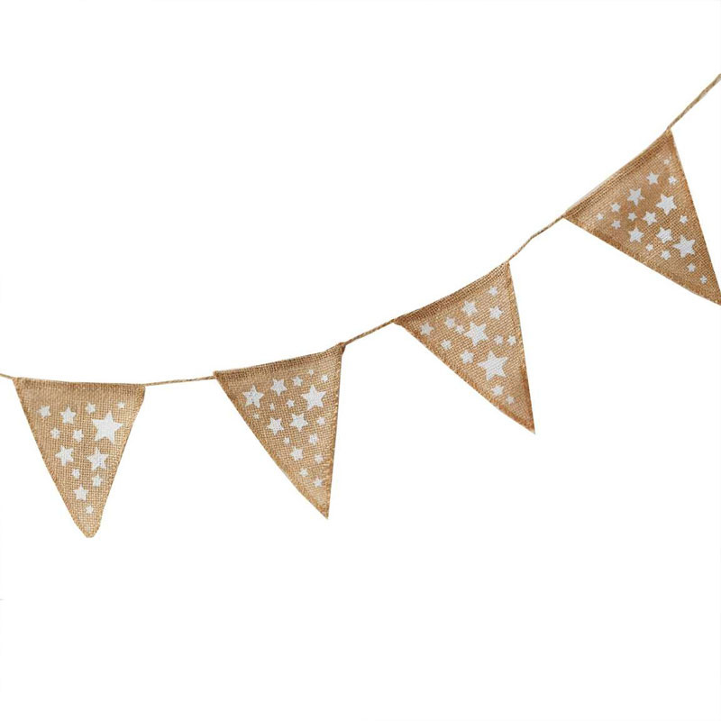 Girlang jute Stjärnor