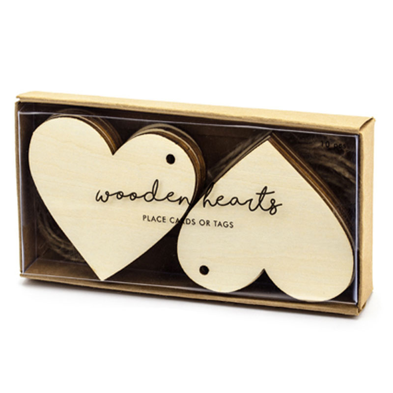Träskyltar Hjärtan 10-pack