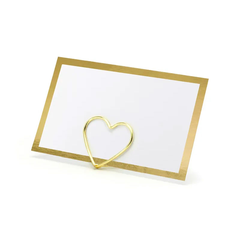 Placeringskort Vit med guldkant