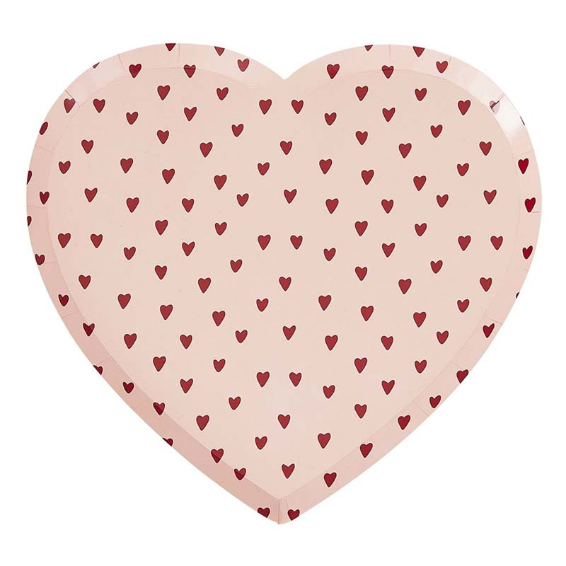 Hjärtformade papperstallrikar