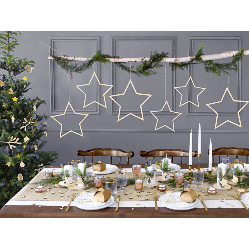 Stjärnor i trä 3-pack