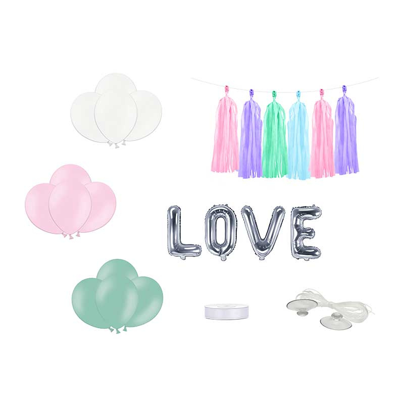 Bildekoration Bröllop Pastell