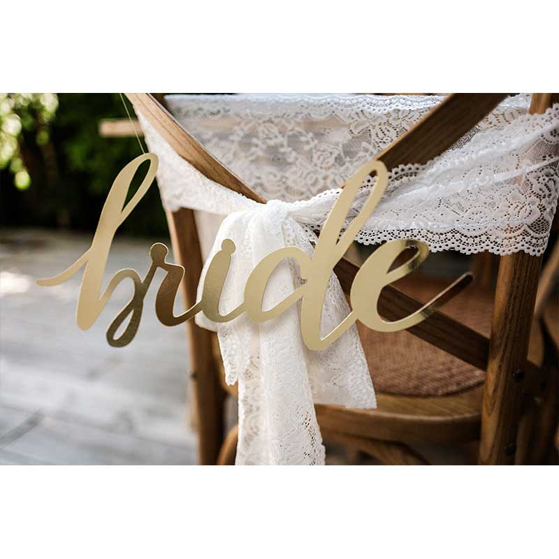 Stolsdekoration Bröllop Guld