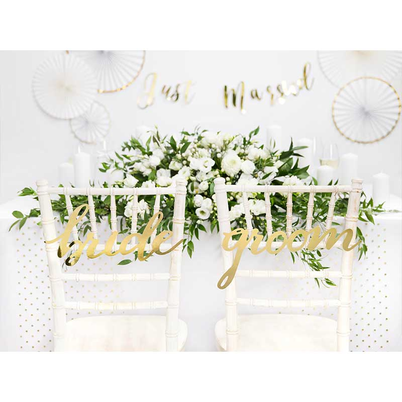 Stolsdekoration Bröllop Guld