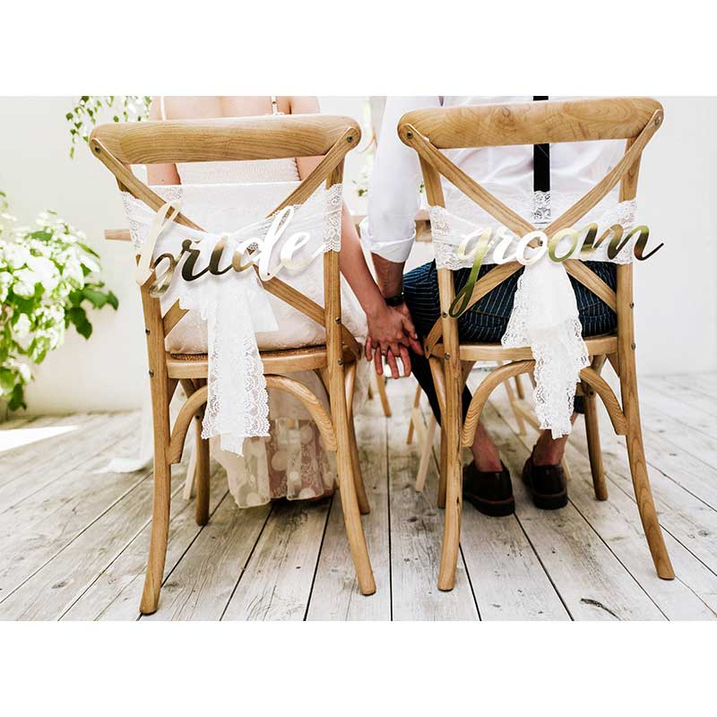 Stolsdekoration Bröllop Guld