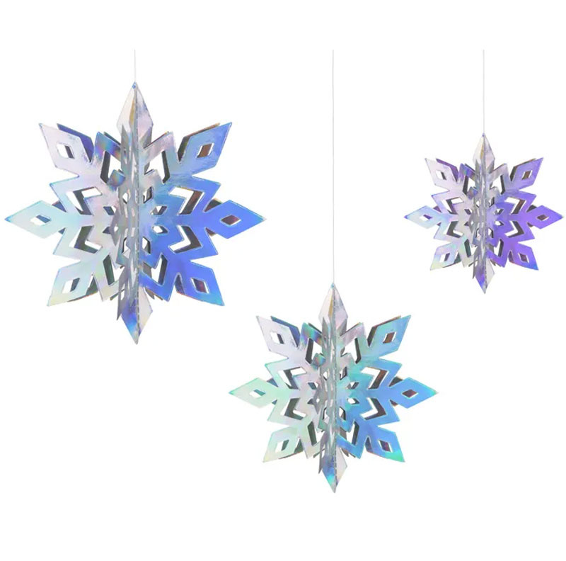 Hängande snöflingor holografisk