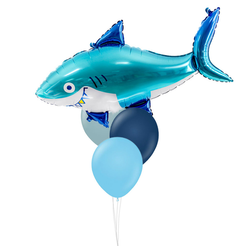 Uppblåst ballongbukett Haj