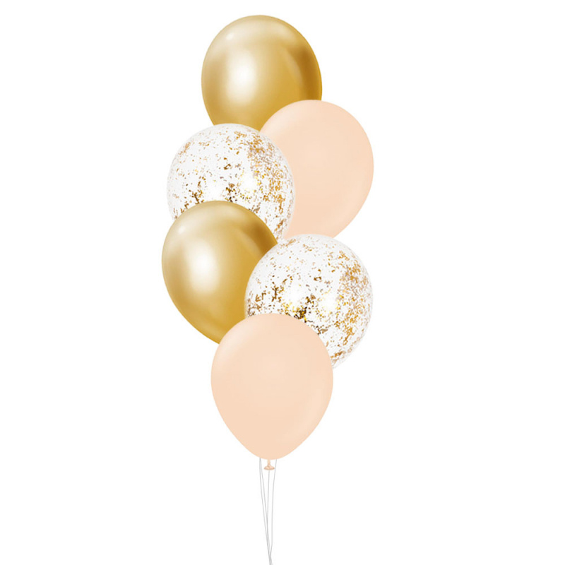 Uppblåst ballongbukett Guld