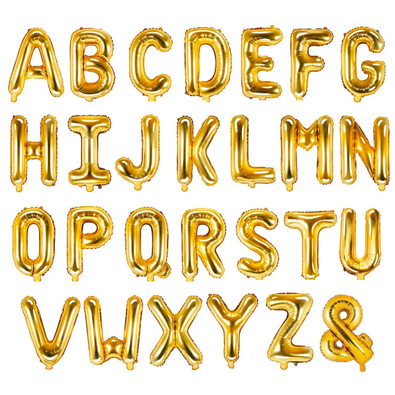 Ballongbokstäver Guld 35cm